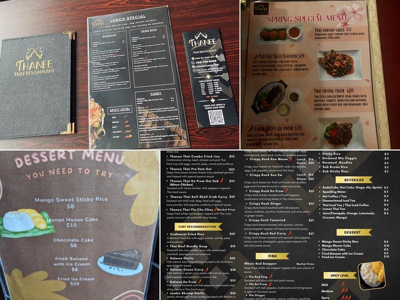 Thanee Thai Menu
