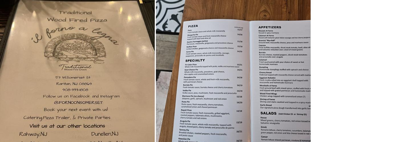 IL Forno a Legna - Raritan Menu
