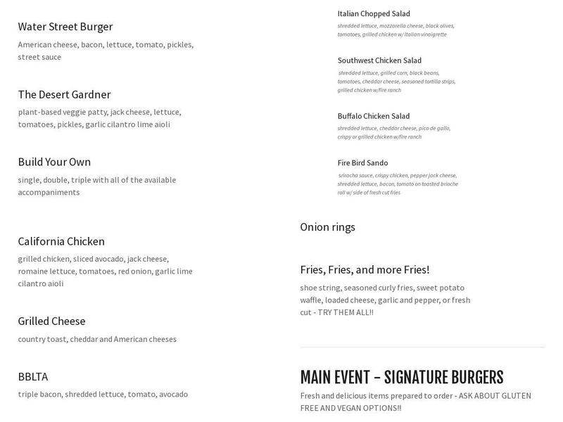 GoodLife Craft Brews and Gaming Menu