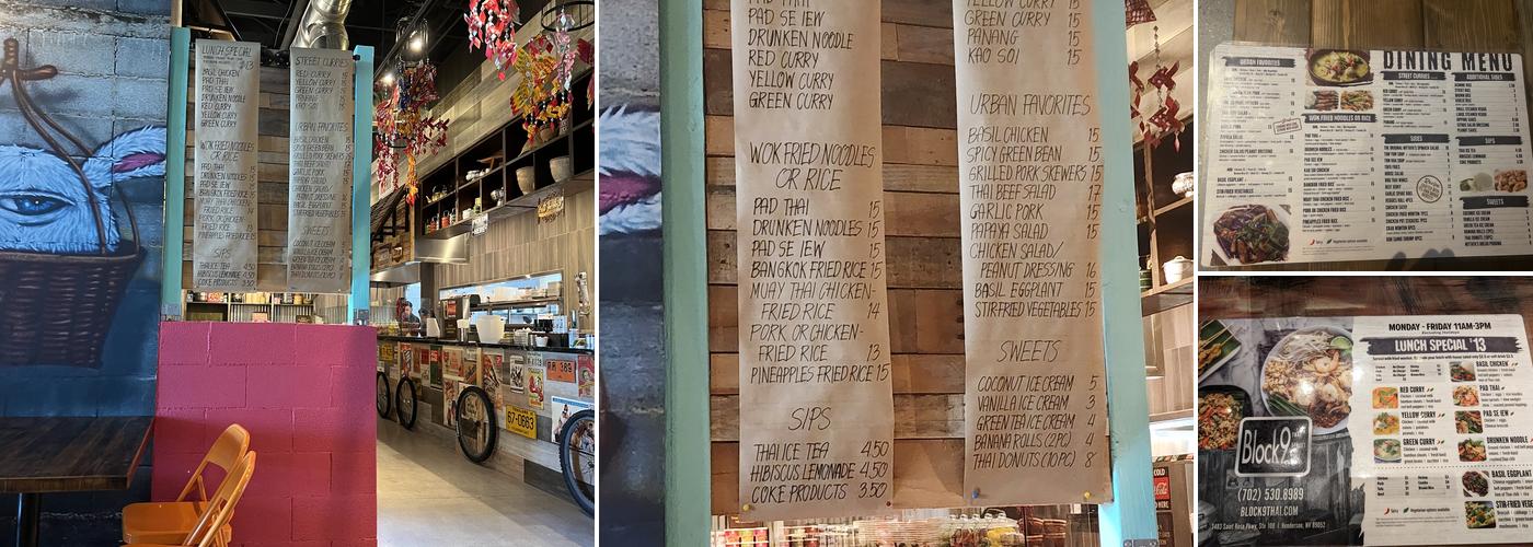 Block 9 Thai Street Eats/Henderson Menu