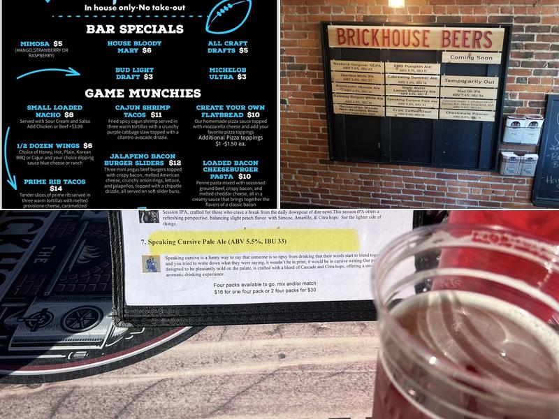 Brickhouse Restaurant and Brewery Menu