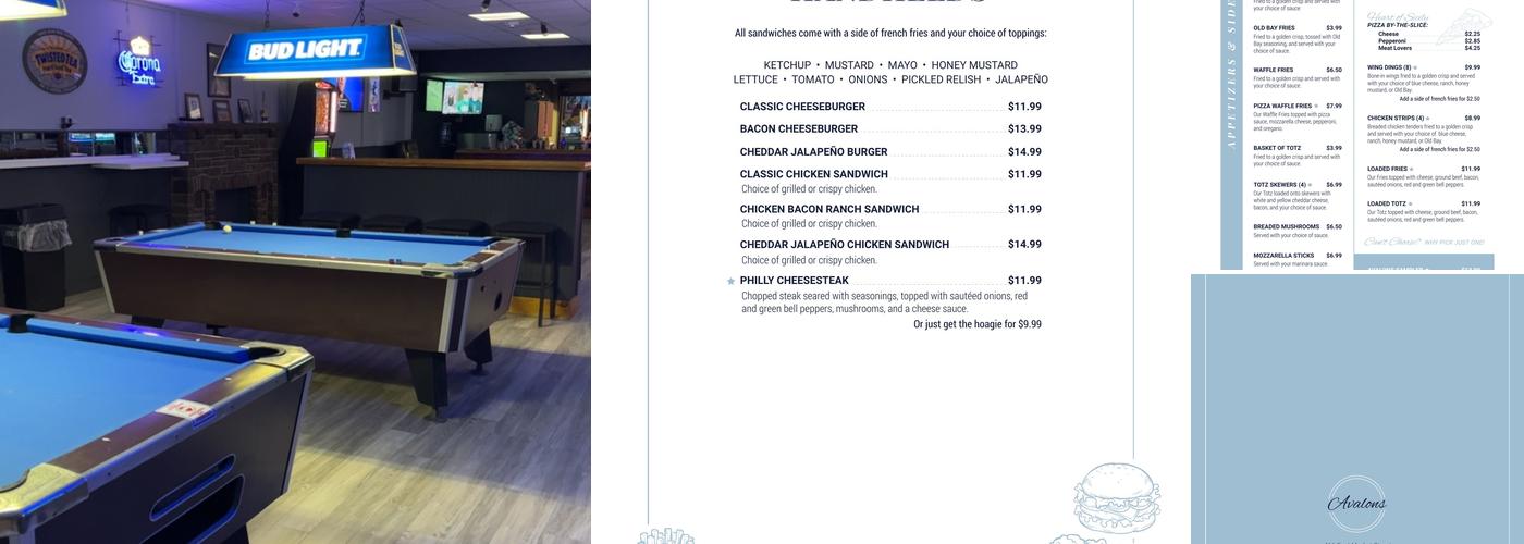 Avalons Menu