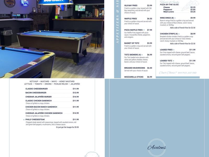 Avalons Menu
