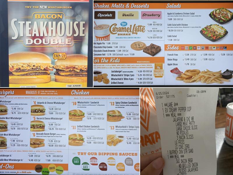 Whataburger Menu