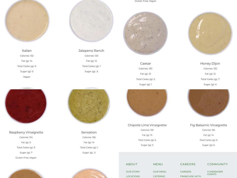 The Salad Station Menu