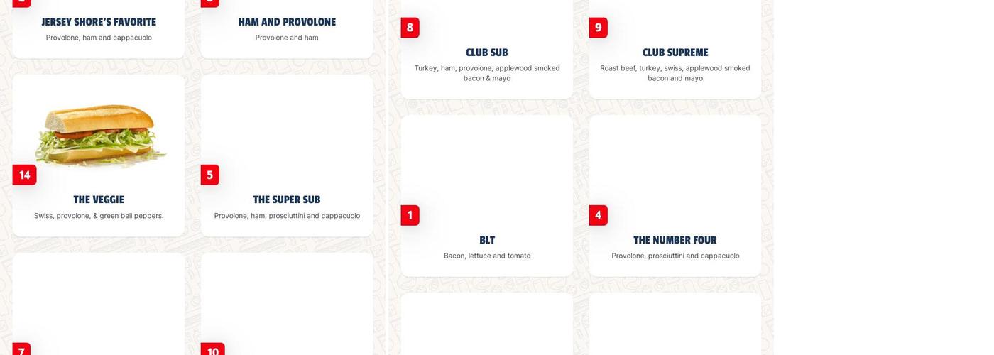 Jersey Mike's Subs Menu