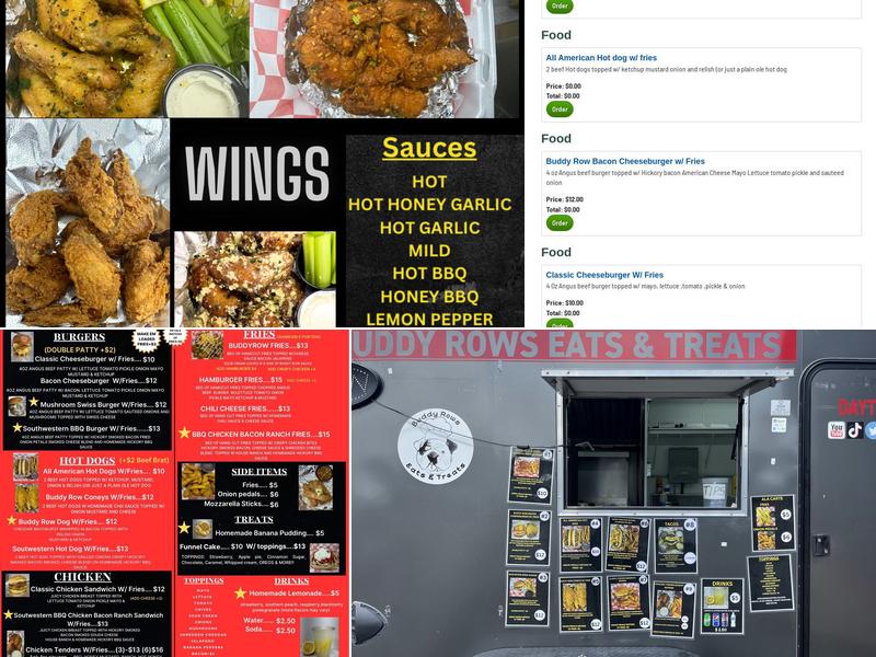 Buddy Rows Eats n Treats Menu