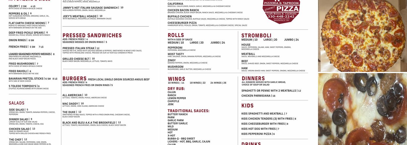 Jimmy Neno’s Pizzeria & Taproom Menu