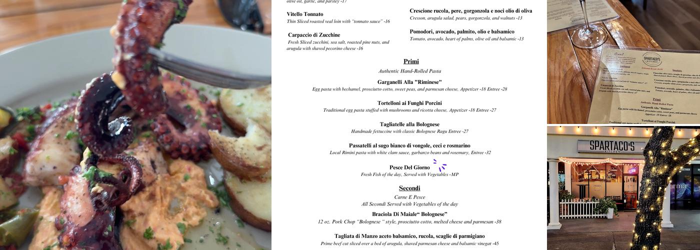 Spartaco's Kitchen Menu