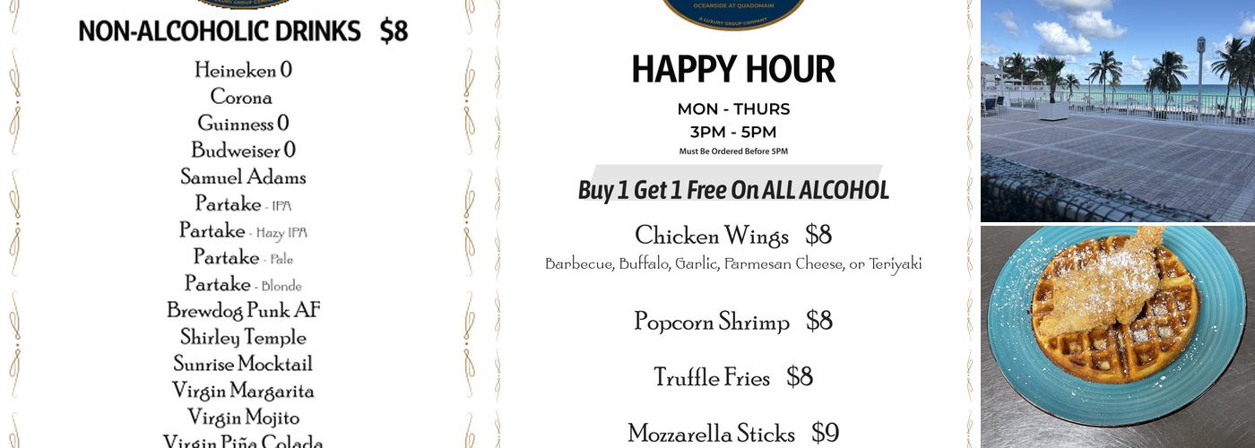 Luxe-Bistro Oceanside at Quadomain Menu