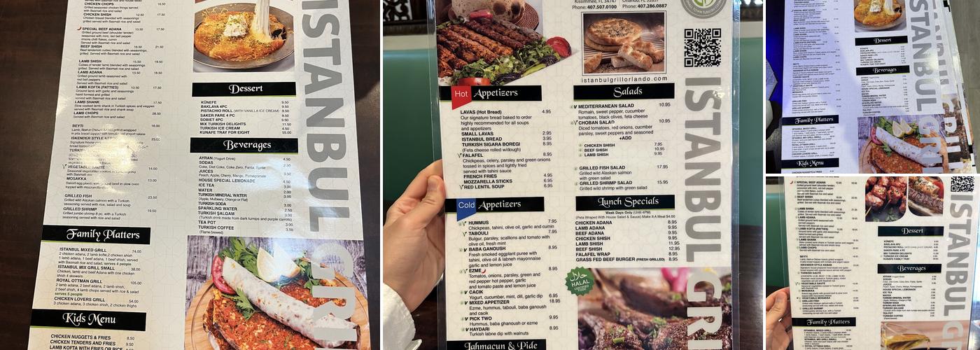 Istanbul Grill Menu