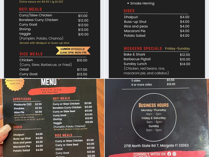 D Trini Spot Menu