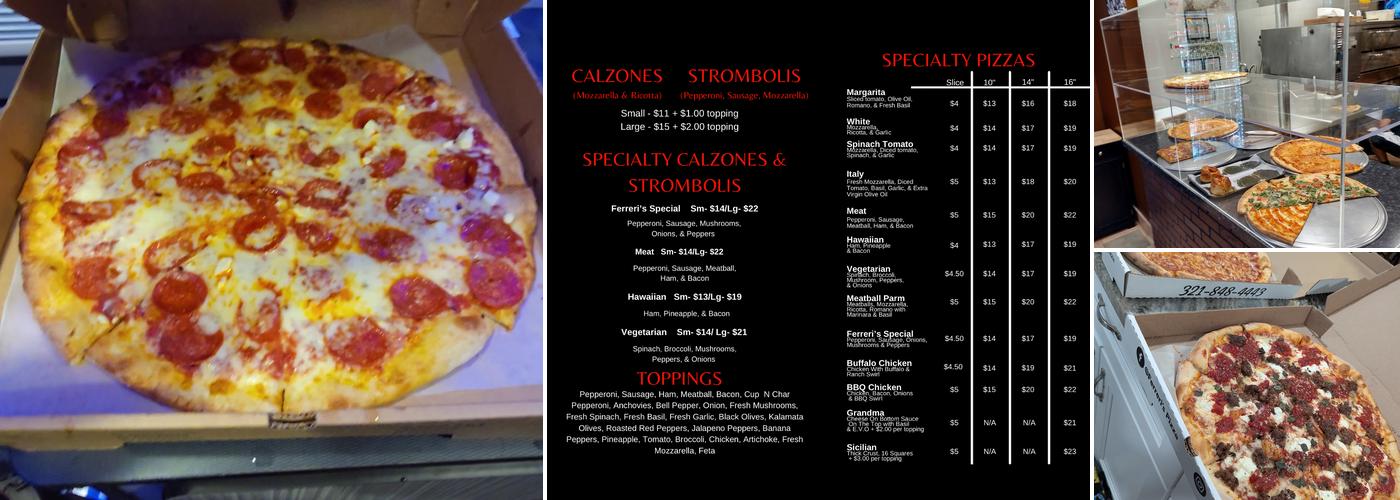 Ferreri’s Pizza Titusville Menu