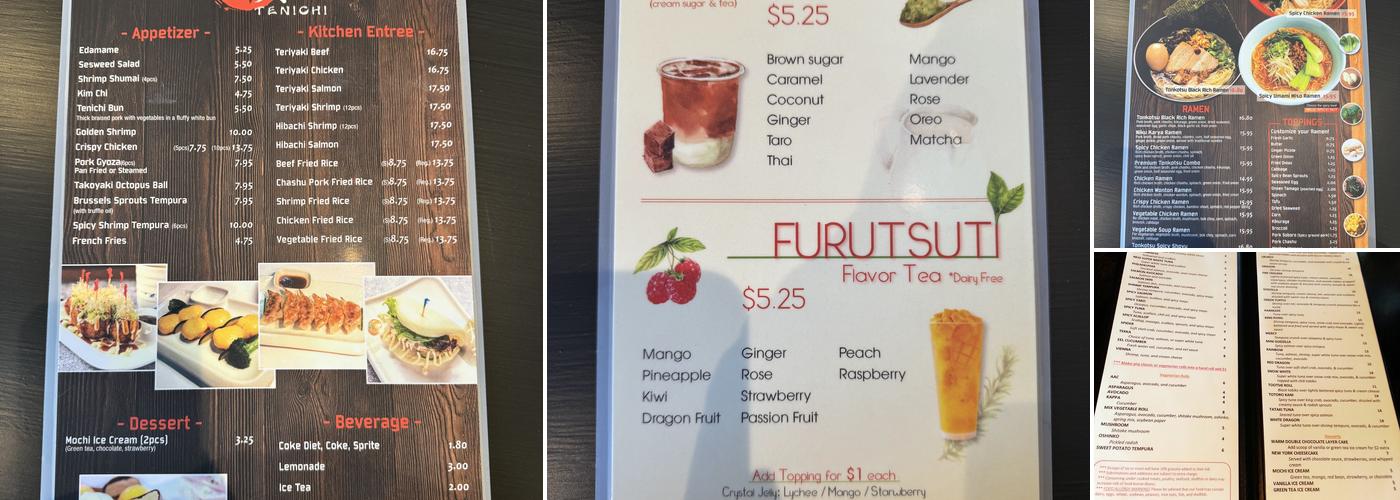 Tenichi Sushi & Ramen Menu