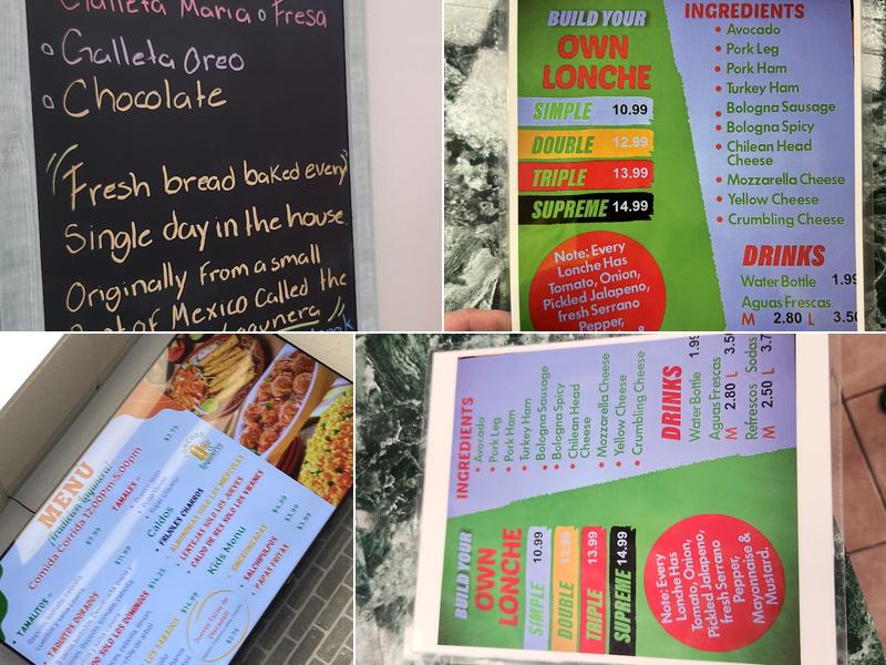 Lonches Laguneros Menu