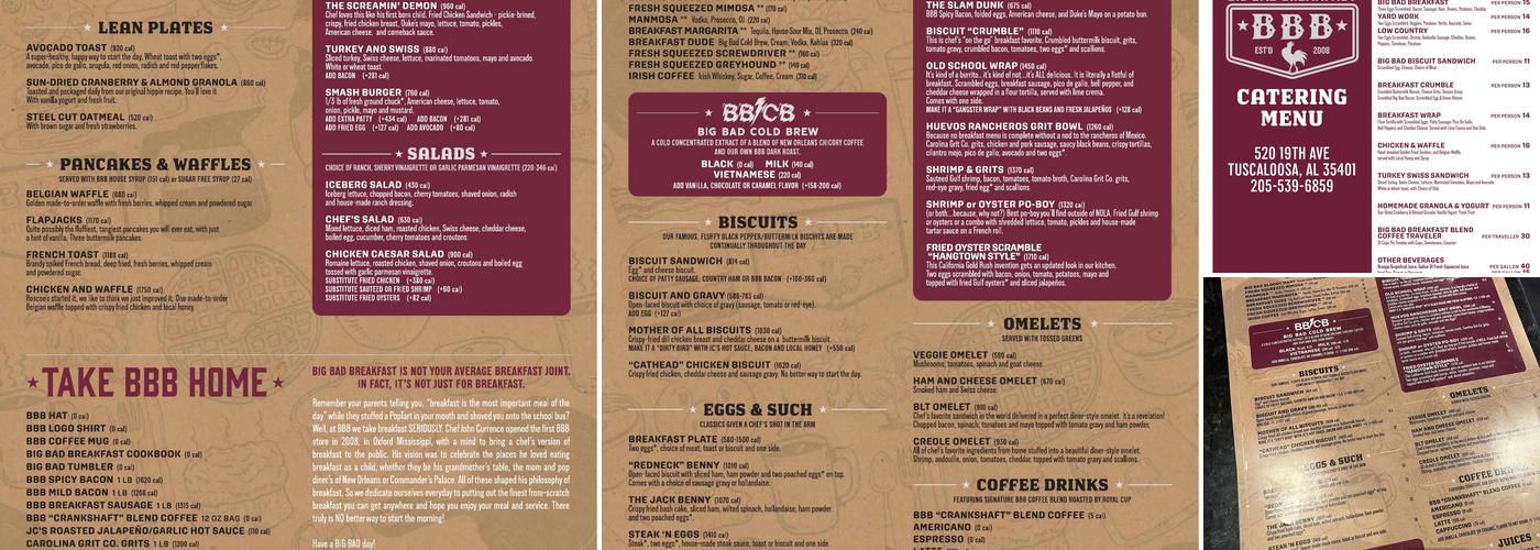 Big Bad Breakfast - Durham Menu