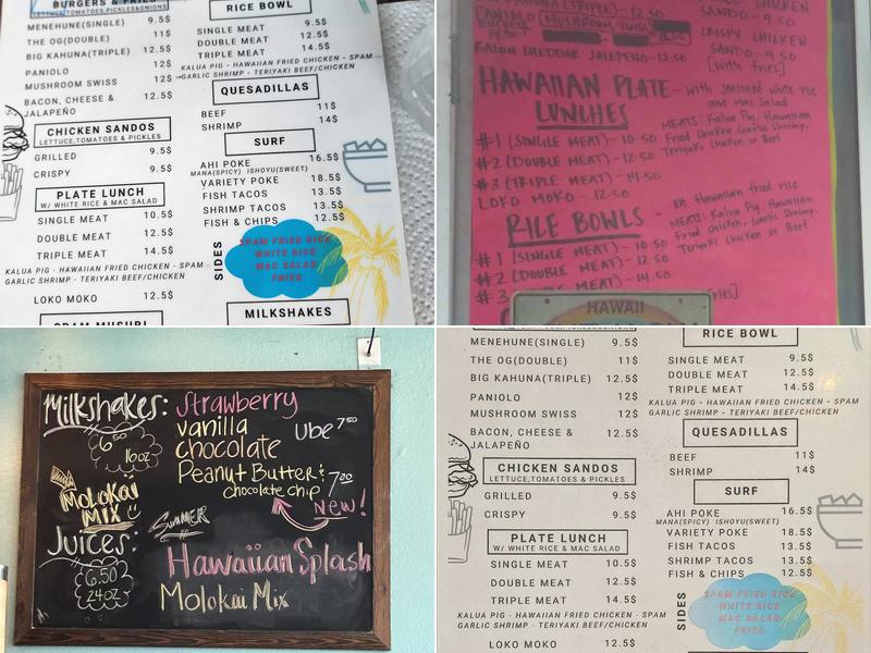 Maui's on Main Burgers, Fries, Surf & Turf Menu