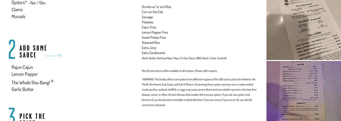 The Boiling Crab Menu