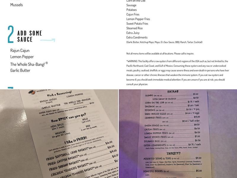 The Boiling Crab Menu