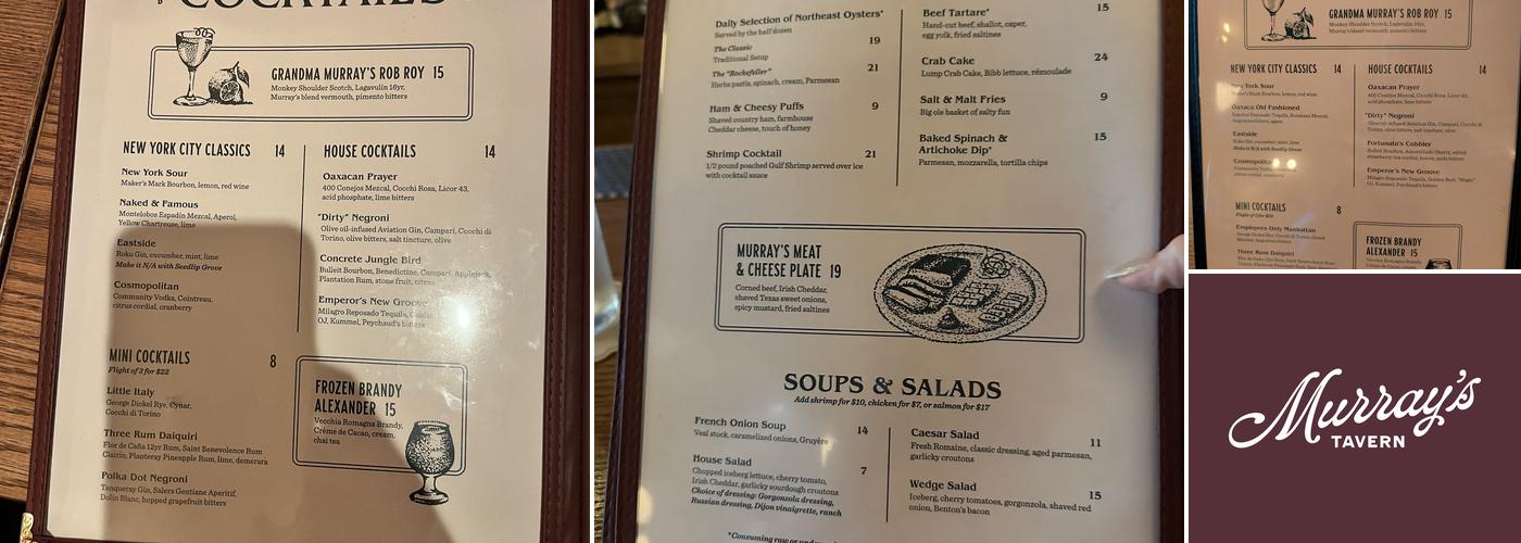 Murray's Tavern Menu