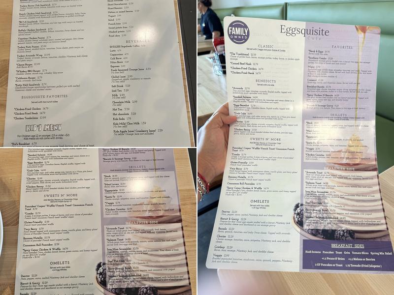 Eggsquisite Cafe Menu