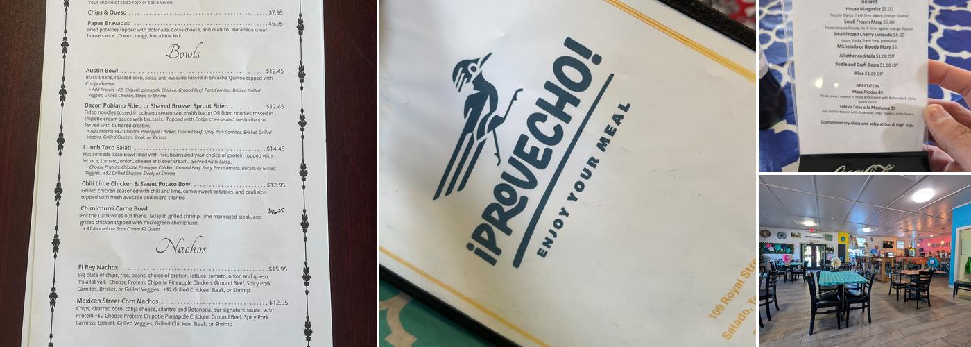 Provecho Menu