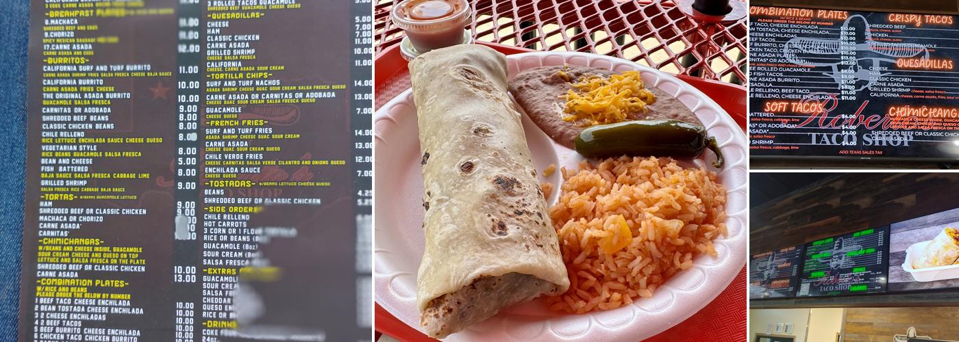 Roberto’s Taco Shop Waco, TX Menu