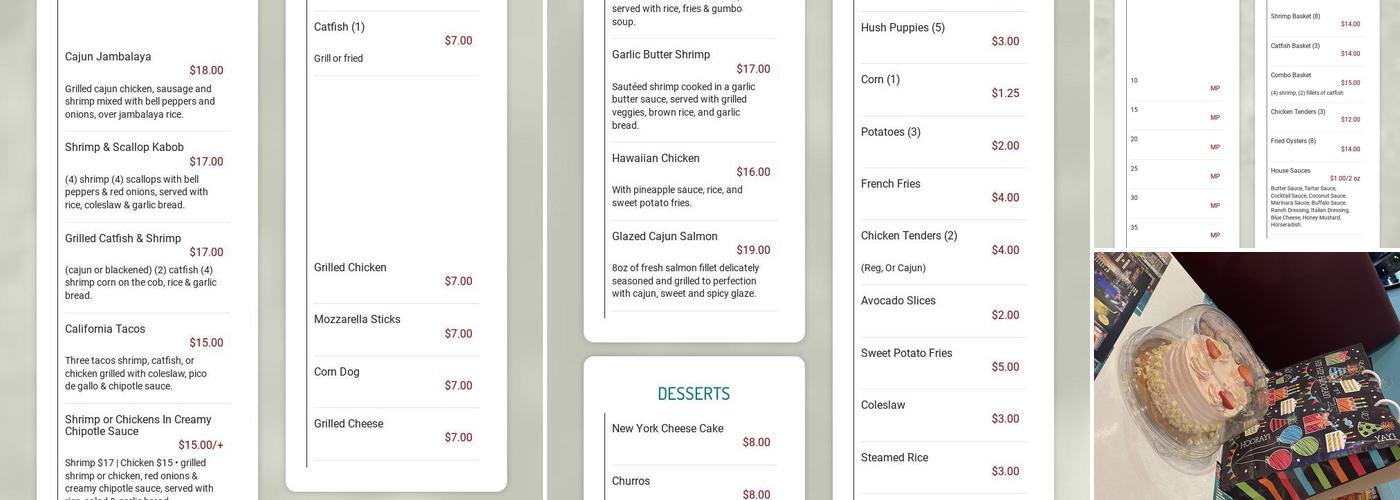 Cajun Crabs & Shrimp Waco Menu