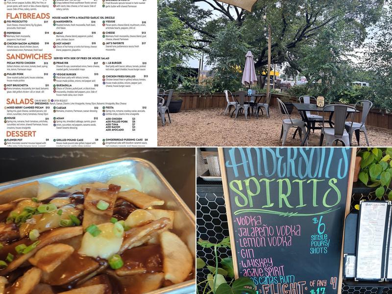 Andersons Eatery and Distillery Menu