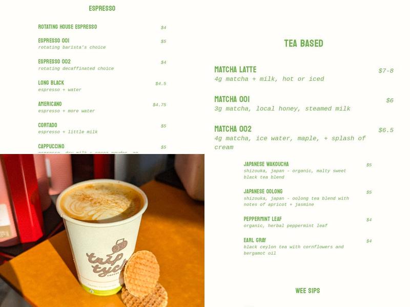 Triptych Coffee Co. Menu