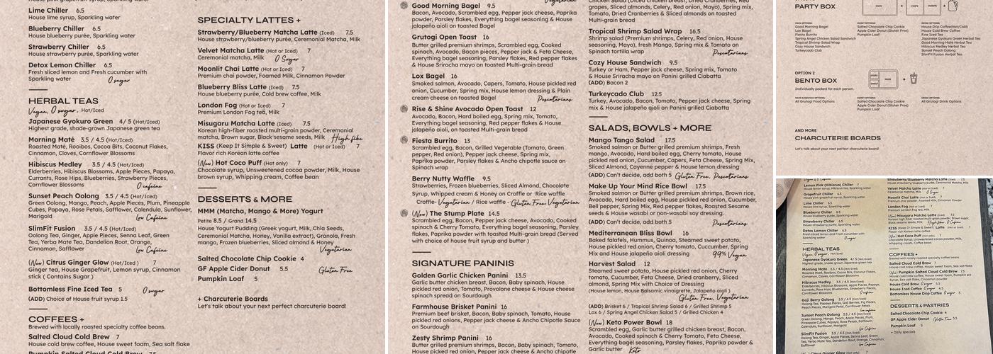 Grutogi Bistro - Cafe, Salad, Sandwich, Brunch, and Space Menu