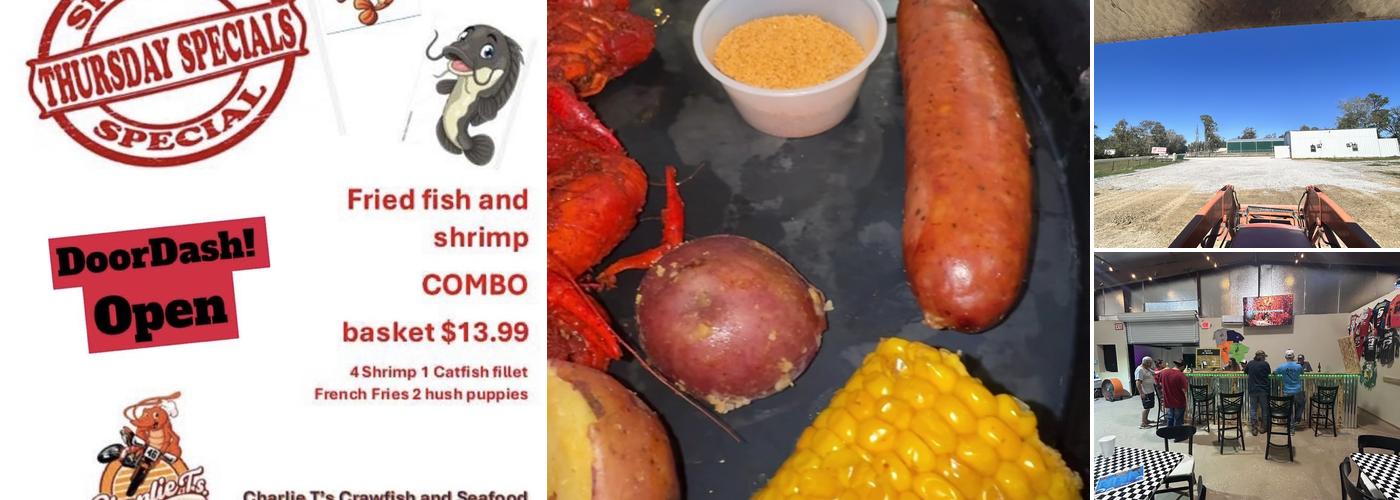 Charlie T s crawfish and seafood Menu