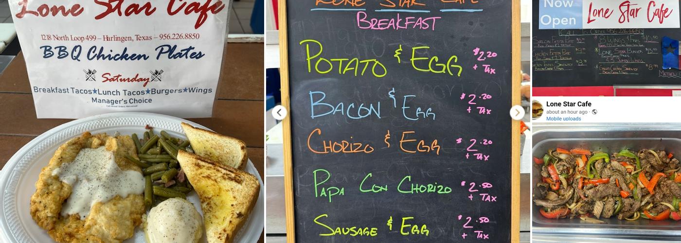 Lone Star Cafe Menu