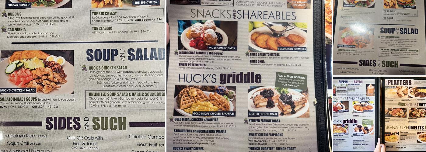 Huckleberry's Breakfast & Lunch Menu