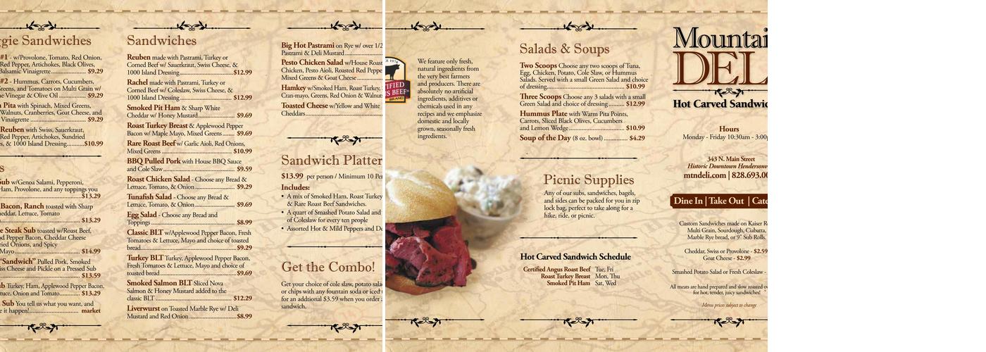 Mountain Deli Menu