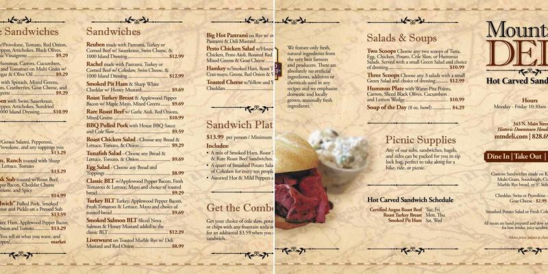 Mountain Deli Menu