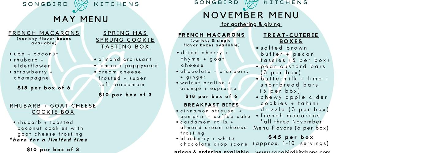 Songbird Kitchens Menu