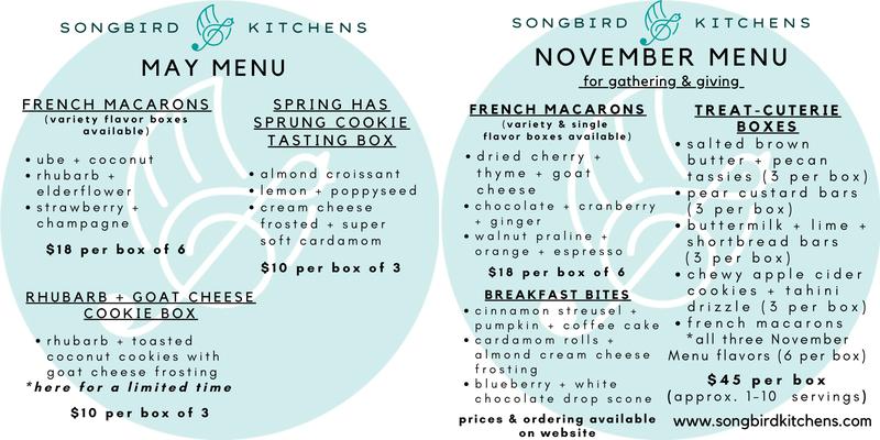 Songbird Kitchens Menu
