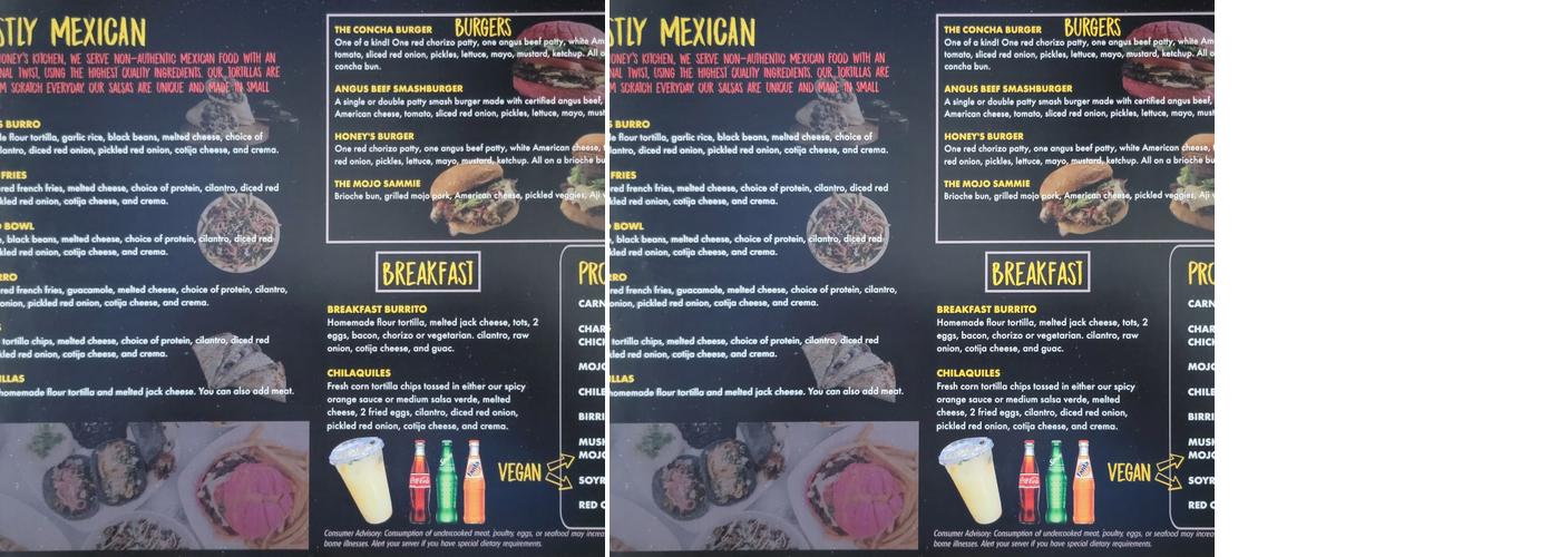 Honey's Kitchen Menu