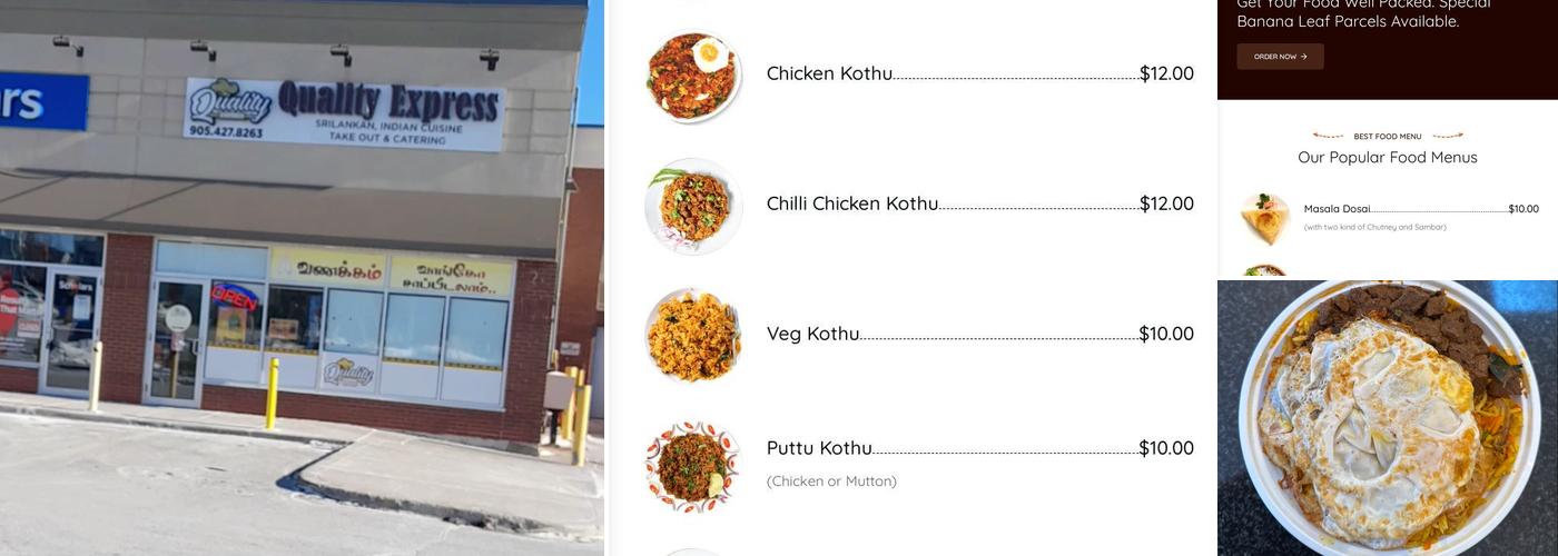 Quality Express Catering Menu