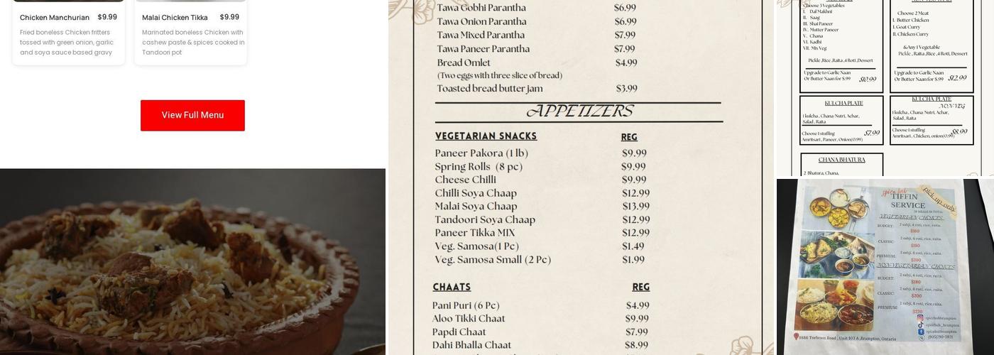 Spicehub Menu