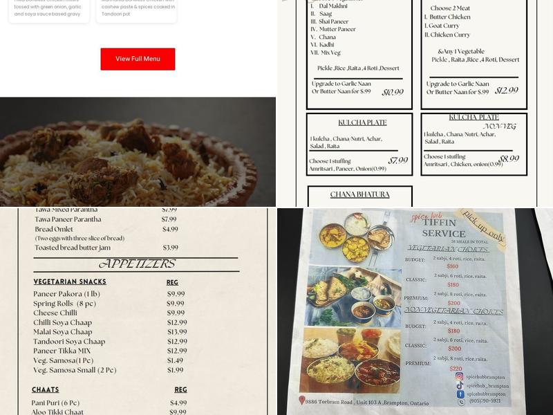 Spicehub Menu