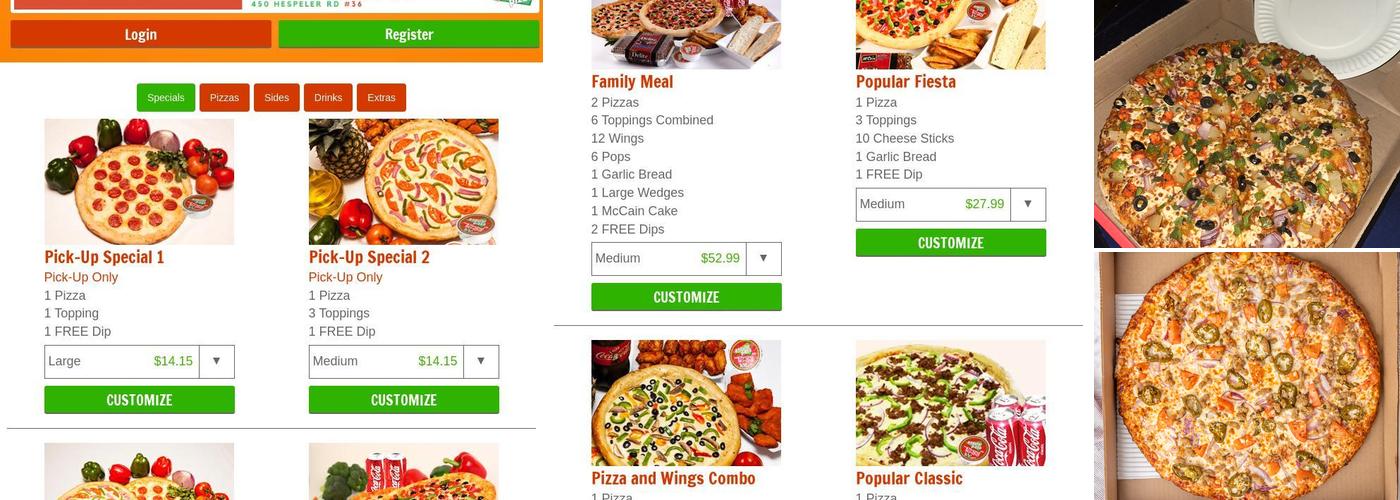 Popular Pizza Menu