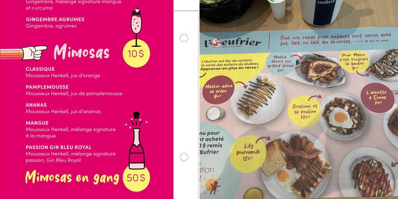 L'Oeufrier Solar (Maintenant ouvert) Menu