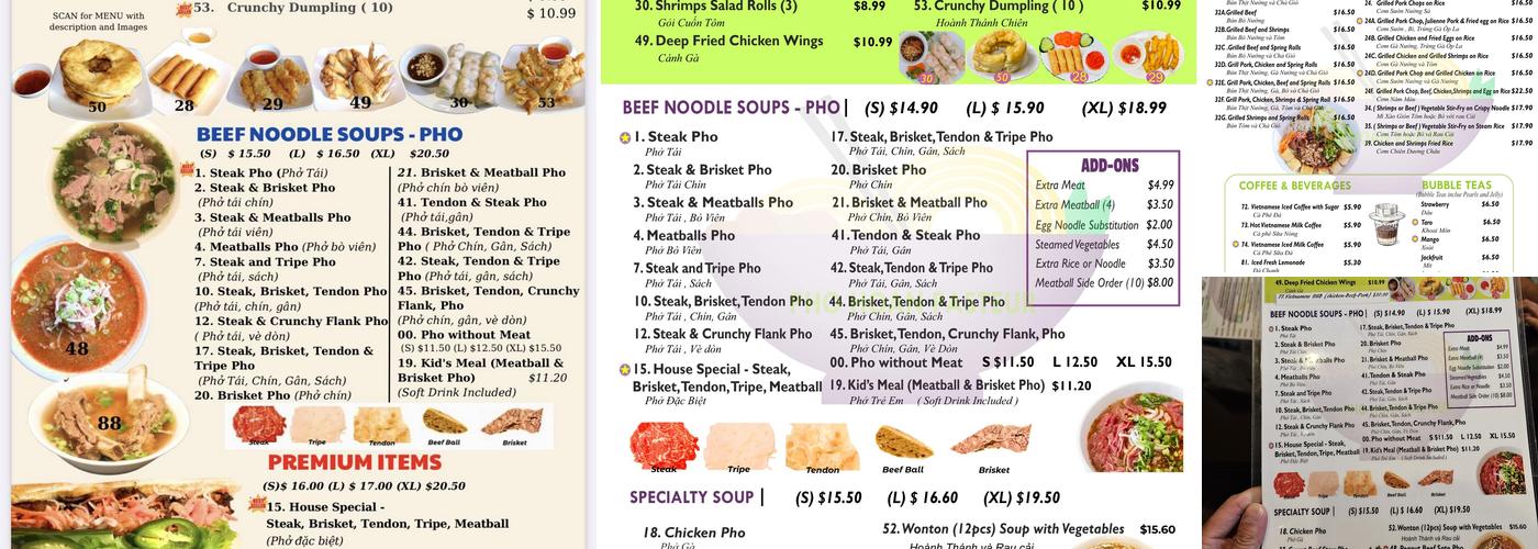 Pho Hoan Pasteur (country hills) Menu