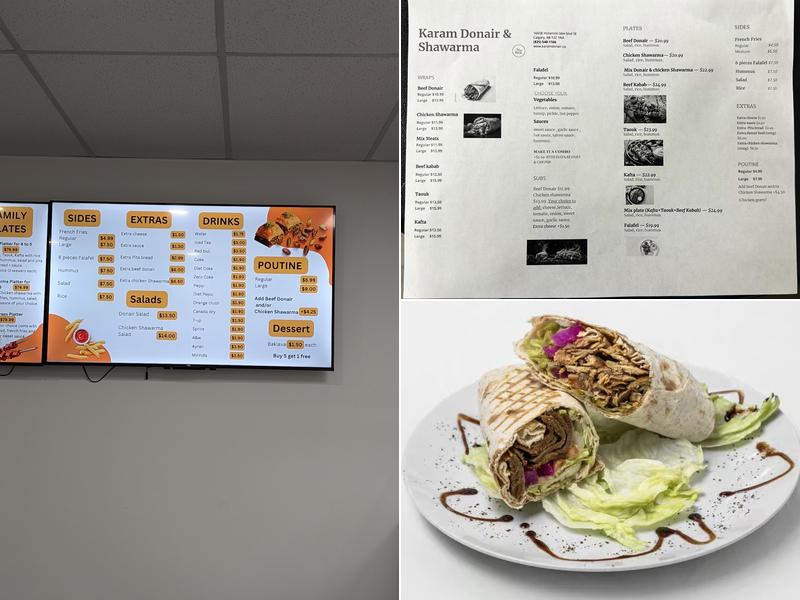 Karam Donair & shawarma Menu