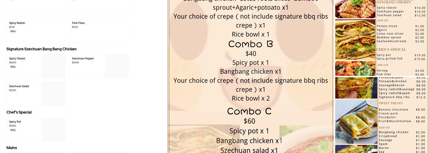 Crepes And Chicken Menu
