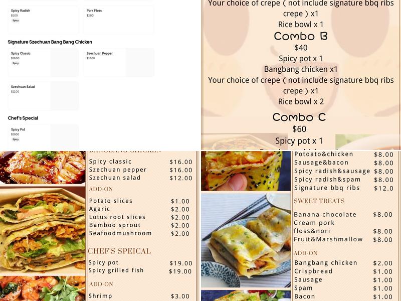 Crepes And Chicken Menu