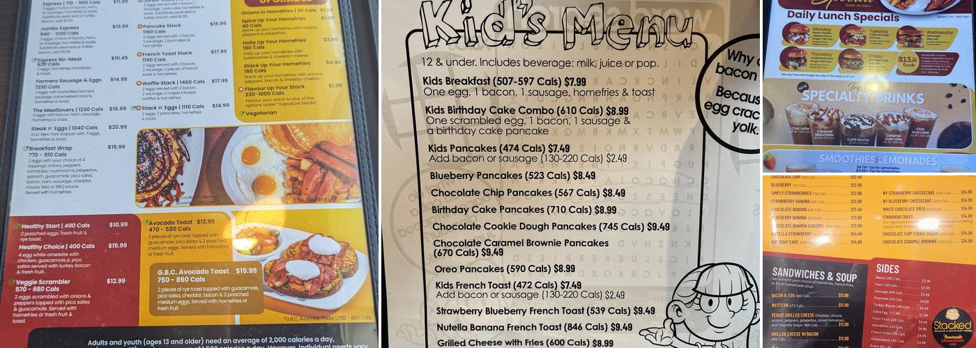 Stacked Pancake & Breakfast House - Beacon Hill Menu