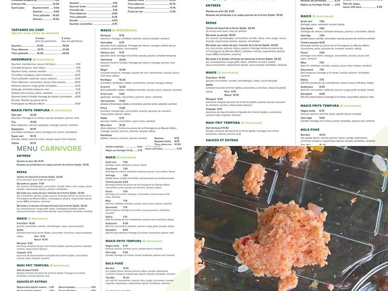 Vert Sushi Menu